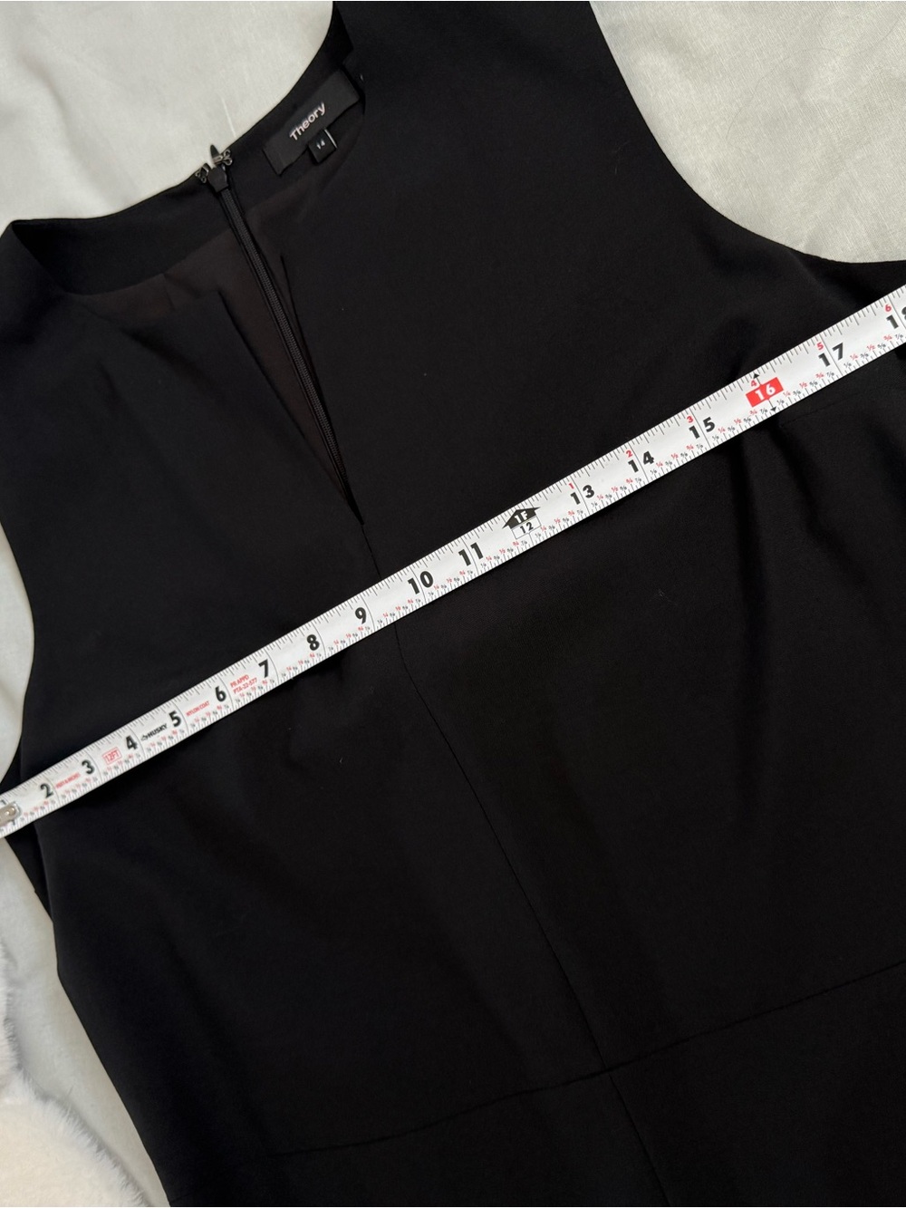 Theory Wool Black Sleeveless Miyani Mini Dress Sz 14 - Picture 3 of 10